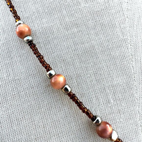 Carnelian Orange beaded pendant necklace - Picture 3 of 10